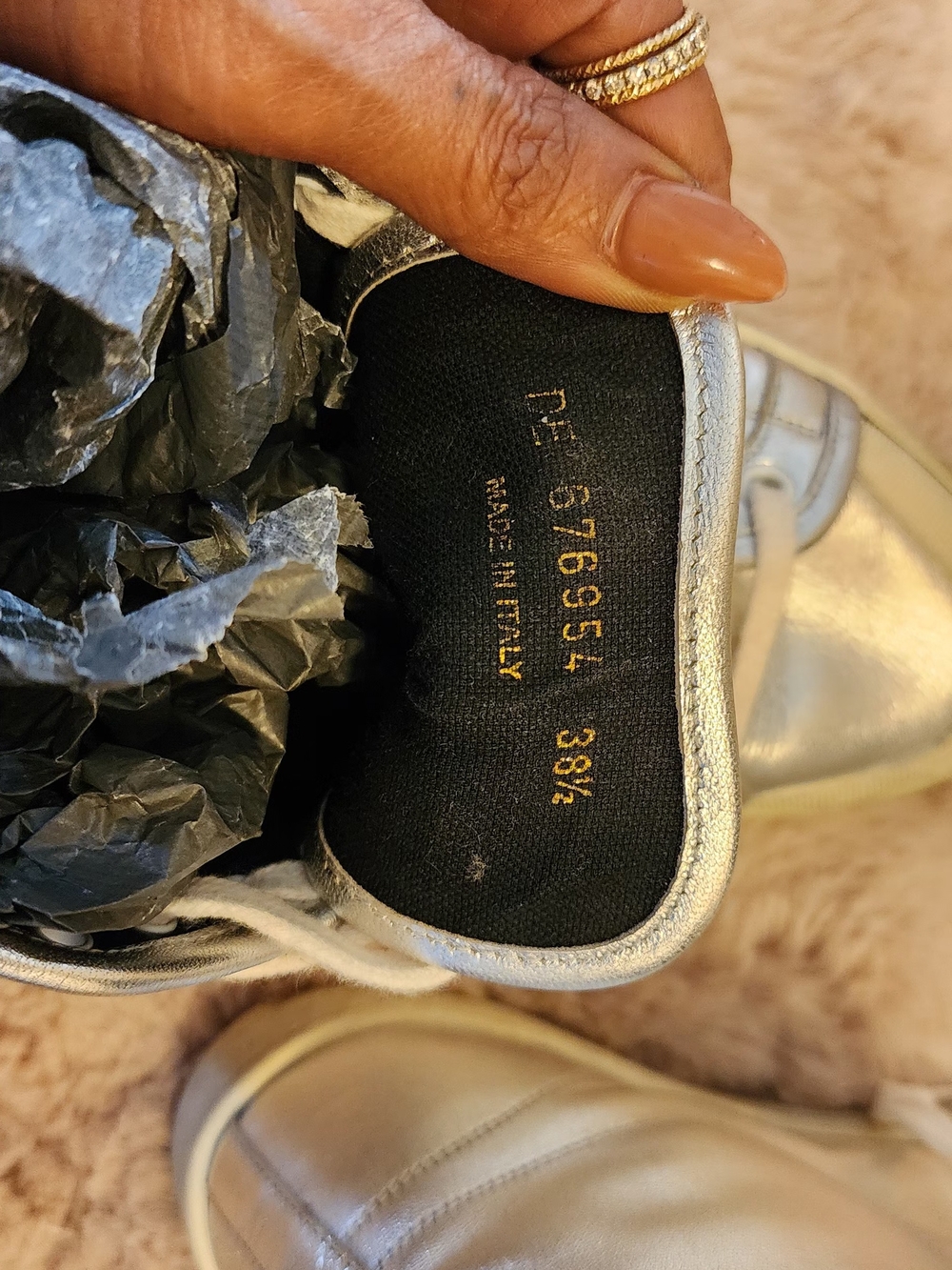 Saint Laurent Metallic Silver Leather Sneakers
